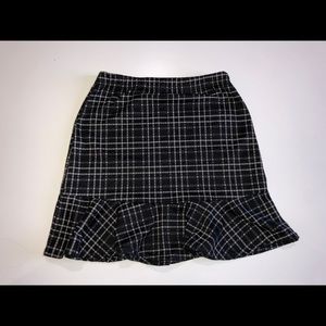 Check drill hem mini skirt